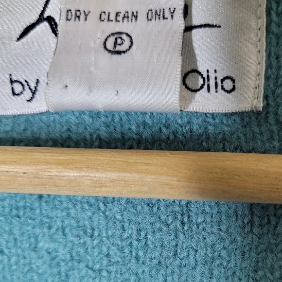 Vintage Linea By Louis Dell'Olio Wool Cardigan L Floral Embroidered Classic - Picture 9 of 9